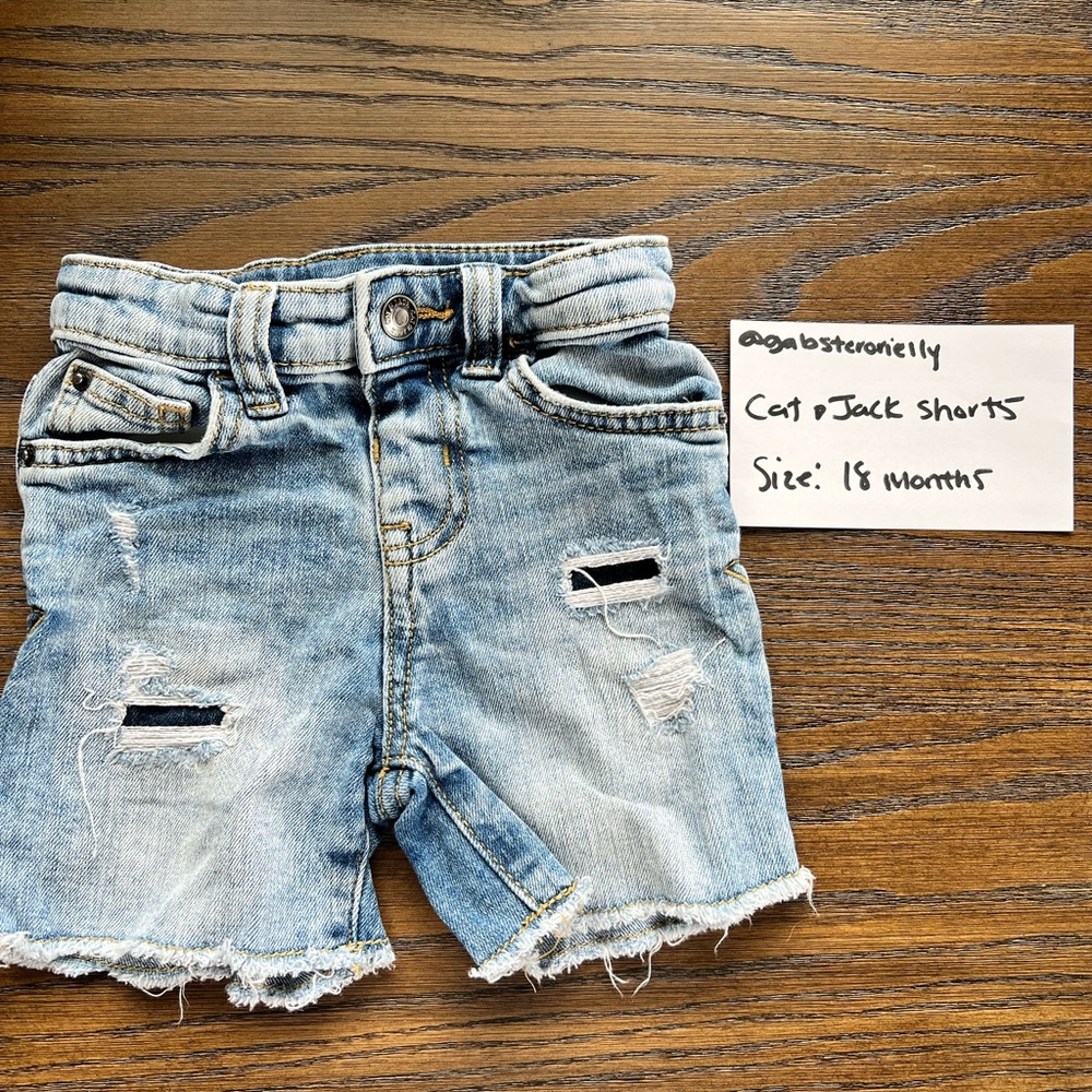Cat& Jack Denim Distressed Kids Shorts